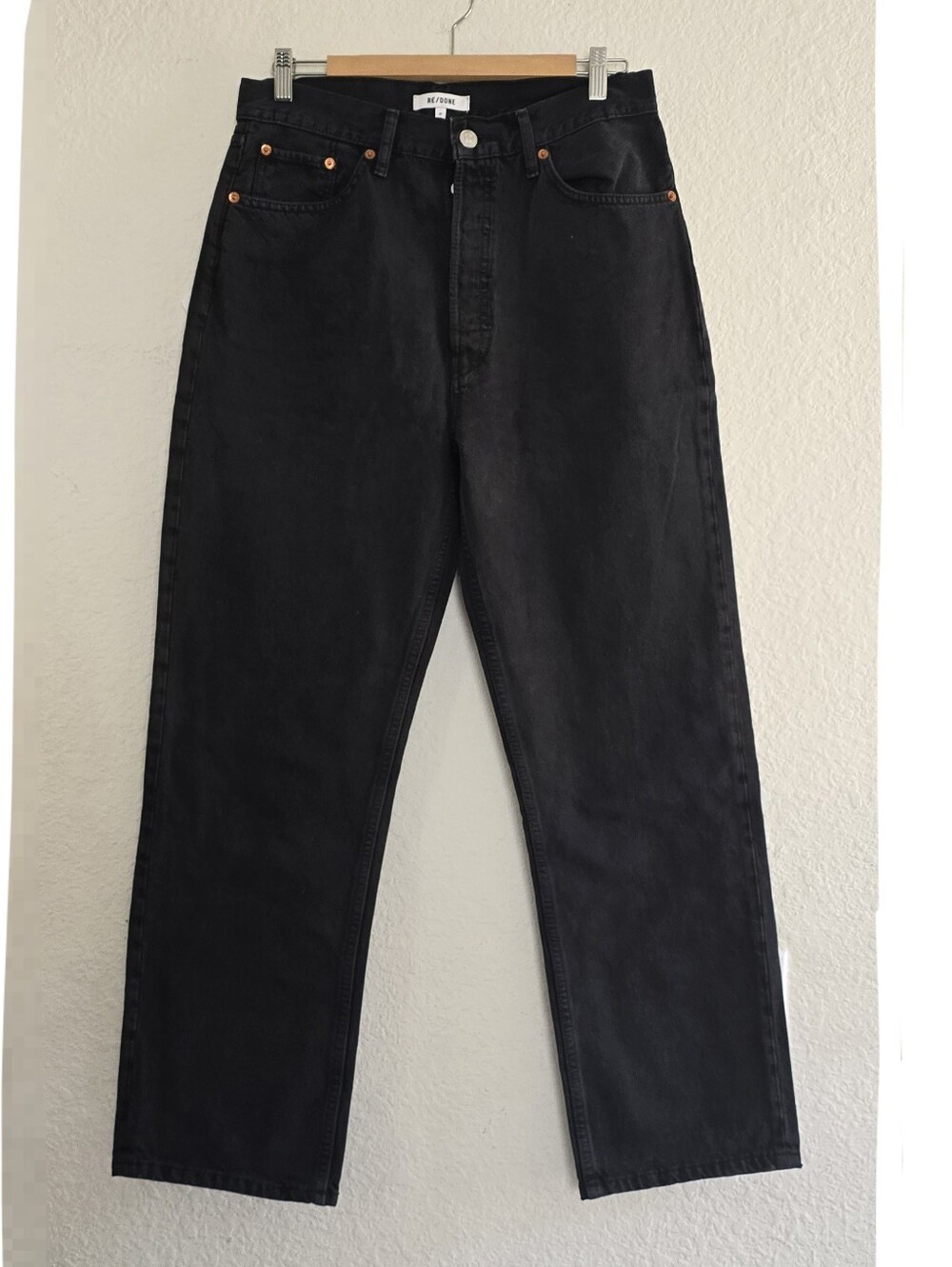 RE/DONE 90s Crop Low Slung Jeans Black Waist 27 NWT